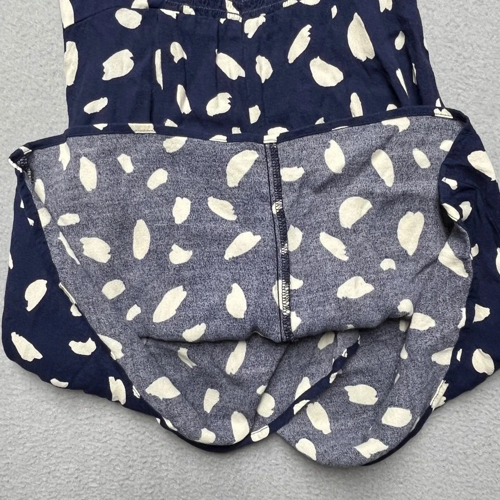 Reformation‎ Cammi Navy Cream Polka Dot Puff Sleeve Mini Dress Size 6